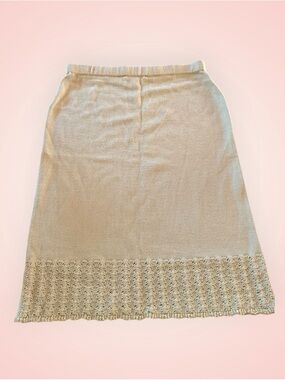 St. John  Cream green Knit Midi Skirt sz 10 (A19)